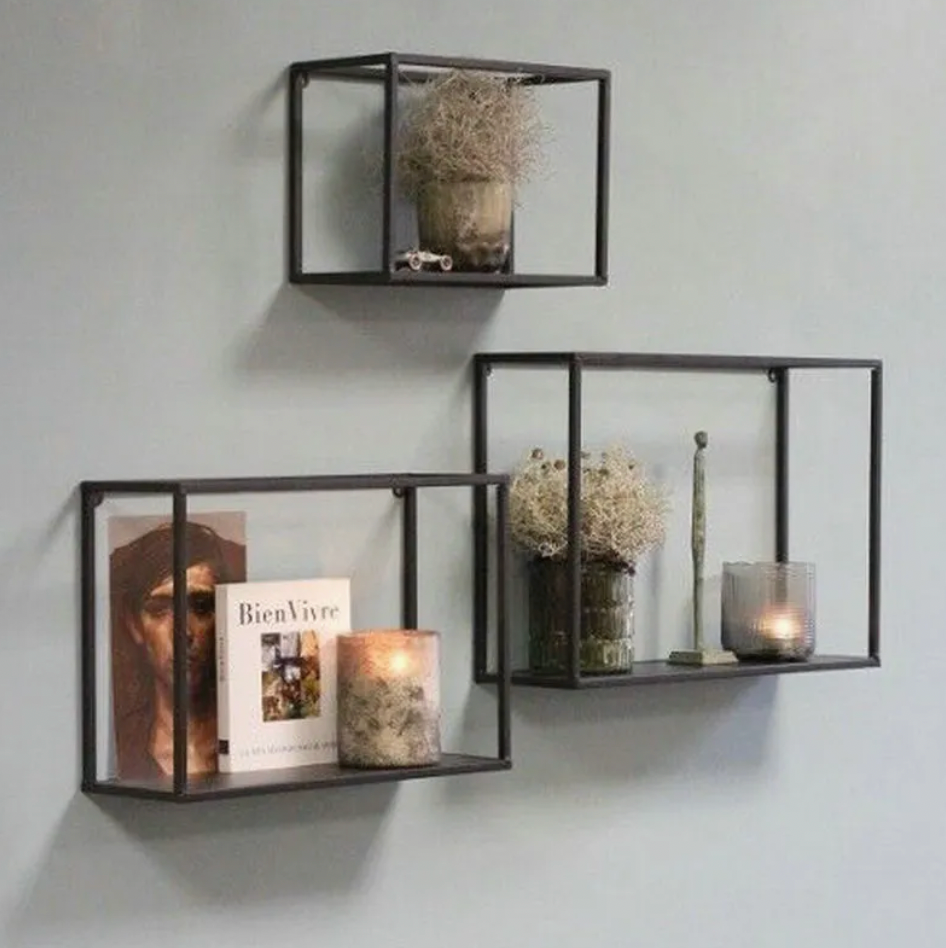Modern Square Wall-Mounted Shelf Set