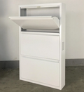 Modern 3-Tier Narrow Steel Shoe Cabinet
